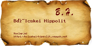 Bölcskei Hippolit névjegykártya